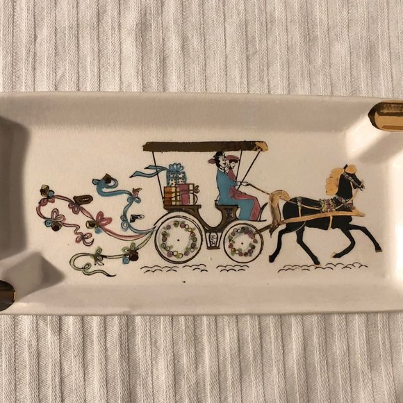 Vintage Horse & Buggy "575"  Rectangular Cigarette Ashtray - Picture 1 of 7